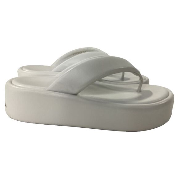 Balenciaga Platform Mold Thong-Strap Sandals in White Leather - Picture 1 of 9